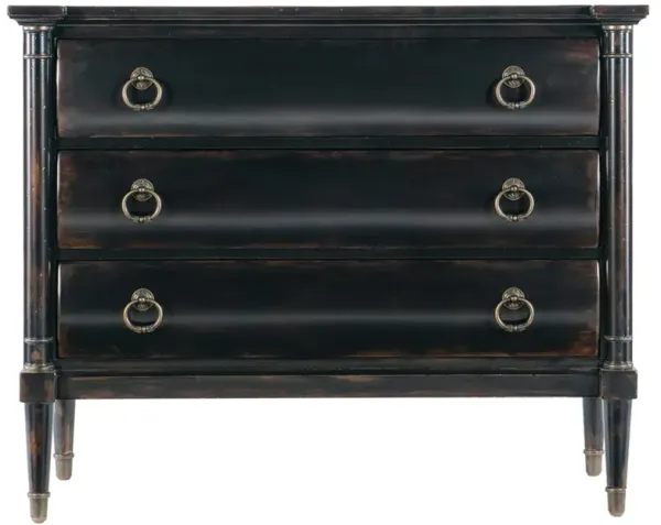 Steph Updated Traditional Aged Black Wood Bachelor Chest