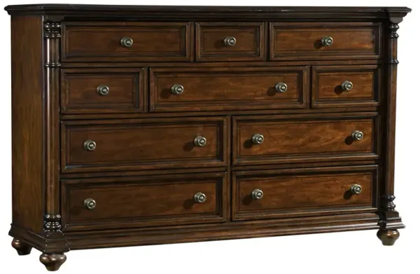 Levi Updated Traditional Mahogany Wood Double Dresser