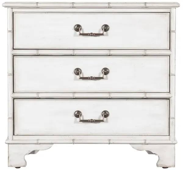 Sharise Coastal Beach White Wood Nightstand