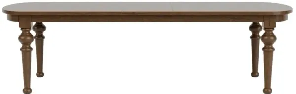 Callum Updated Traditional Brown Wood Oval Extendable Dining Table - 90-108"