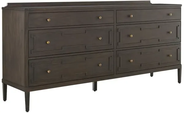 Glenwood French Country Cerused Brown Wood Double Dresser