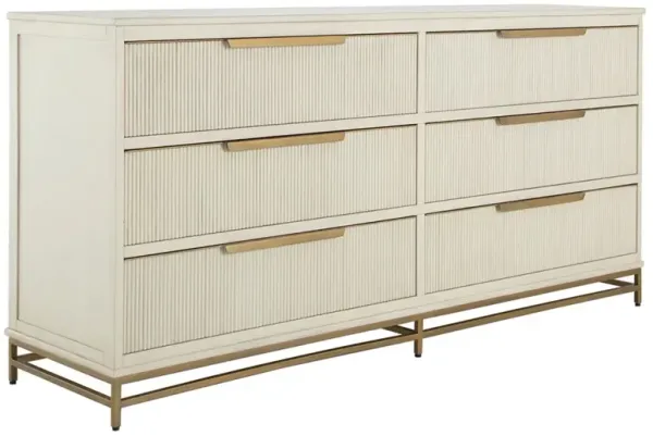 Riggs Modern Classic Antique White Wood Textured Double Dresser
