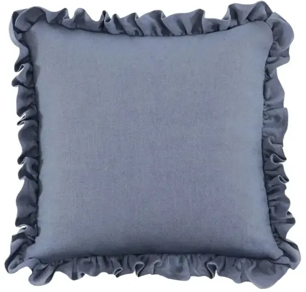 Sienna Updated Traditional Blue Ruffled Throw Pillow - 25x25