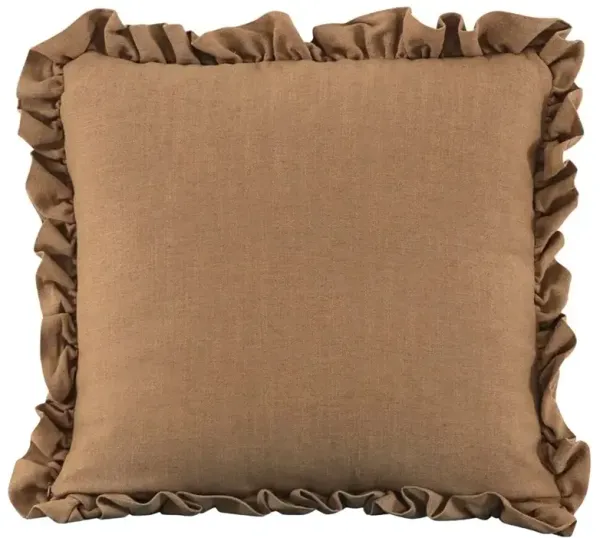 Sienna Updated Traditional Brown Ruffled Throw Pillow - 25x25