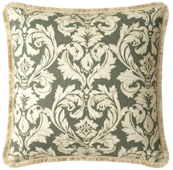 Henrietta Moss Green Throw Pillow - 22x22