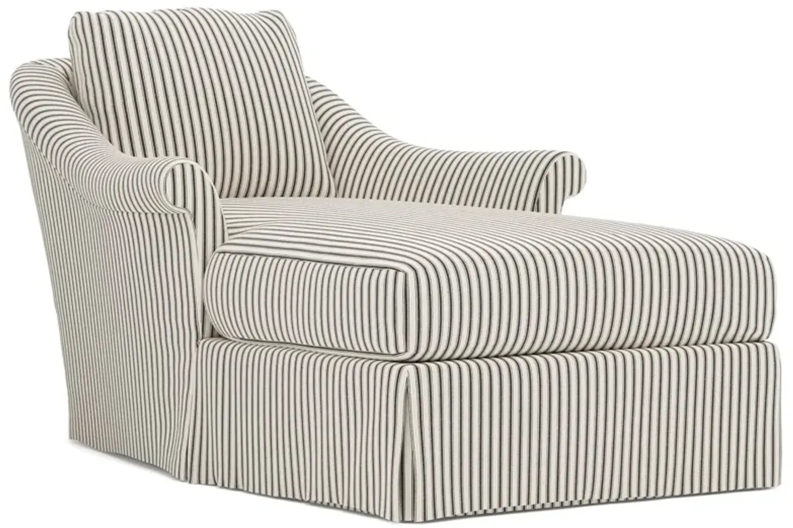 Amelie Peppercorn Stripe Skirted Chaise
