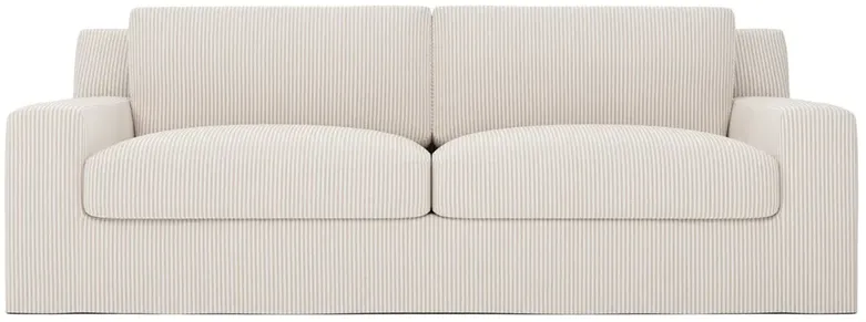 Henri Seashell Cotton Stripe Slipcovered Sofa - 90"