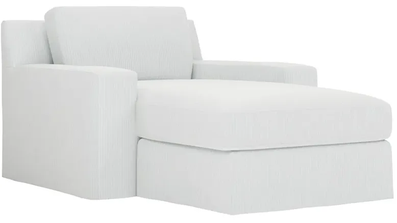 Henri Sky Blue Cotton Stripe Slipcovered Chaise