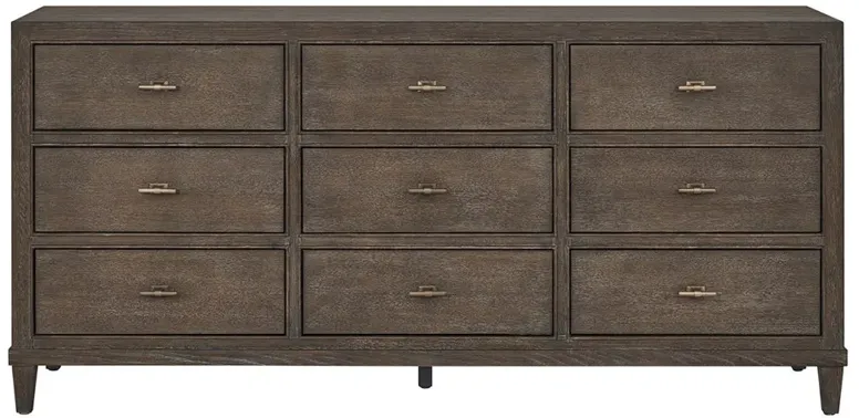 Shara Modern Classic Brown Oak Triple Dresser