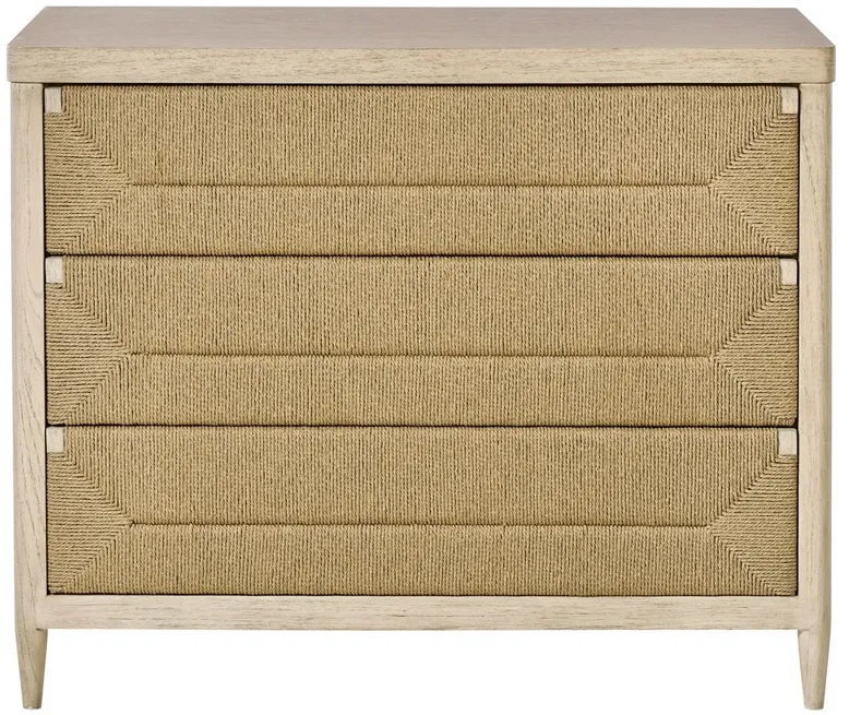 Century Palmetto Coastal Beach Light Grey Wood Woven Abaca Rope Chest