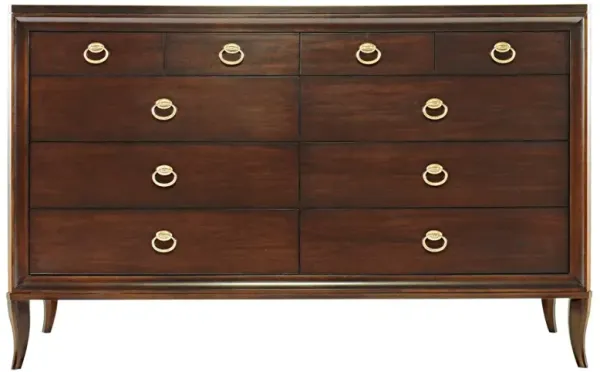 Century Tribeca Modern Classic Brown Maple Wood Double Dresser