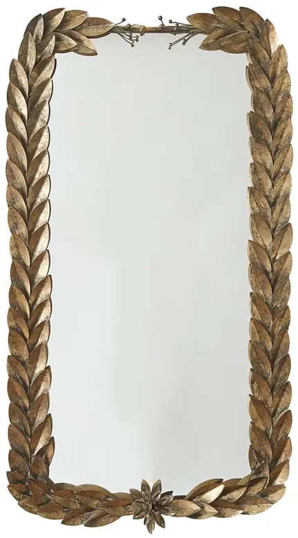 Yael French Country Antique Gold Leaf Rectangular Mirror
