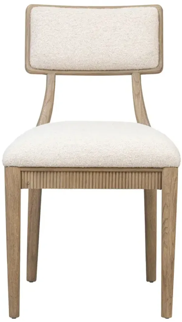 Burkhart Updated Traditional Cream Boucle Performance Oak Dining Chair