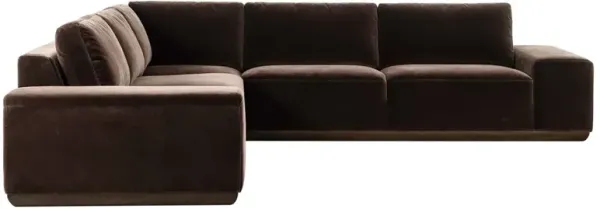 Isaiah Modern Classic Brown Velvet Performance Corner Sectional - 117"