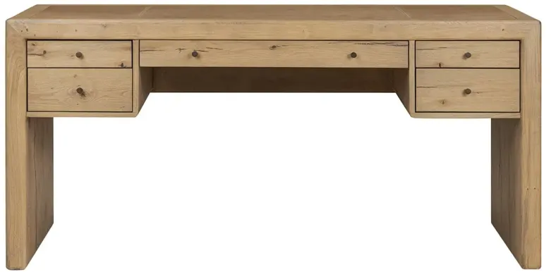 Nico Modern Classic Palermo Leather Natural Oak Desk