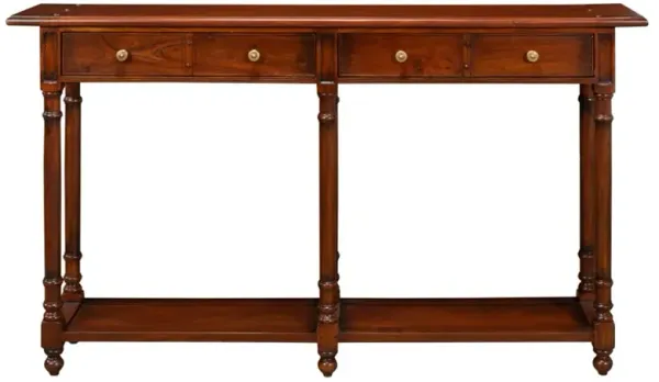 Phoenix Updated Traditional Brown Acacia Wood Console Table