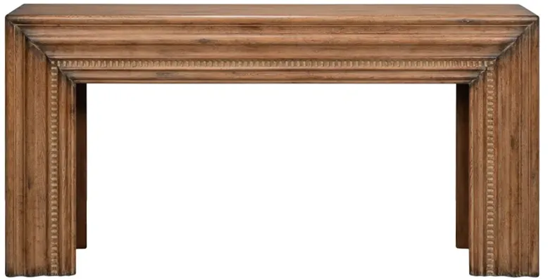 Mason French Country Brown Reclaimed Pine Wood Rectangular Console Table