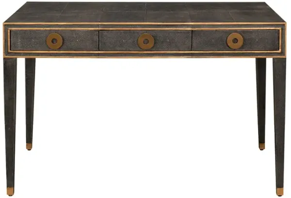 Levi Modern Classic Antique Grey Shagreen Leather Desk
