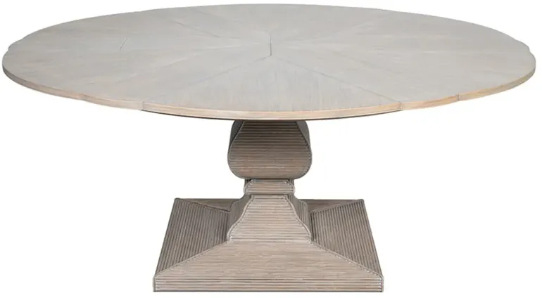 Evie French Country Grey Wood Extendable Jupe Dining Table - 66-84"