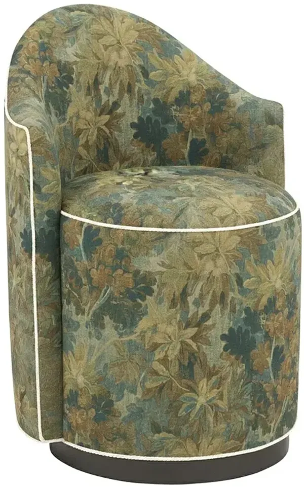 Milovan Updated Traditional Verdant Tapestry Velvet Swivel Dining Chair
