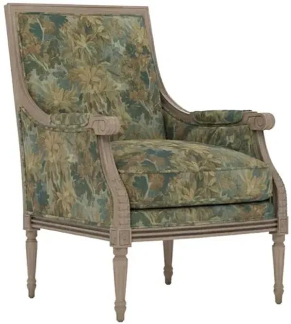 Juliette Verdant Tapestry Velvet Driftwood Bergere Chair