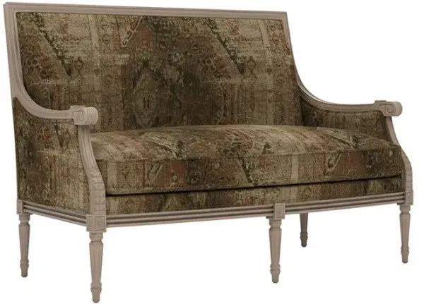 Juliette Burnt Umber Chenille Driftwood Settee