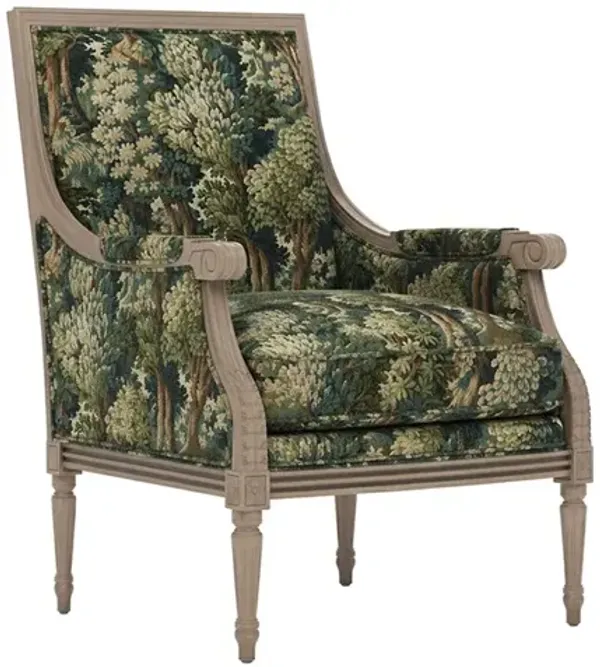 Juliette Tapestry Forest Weave Driftwood Bergere Chair