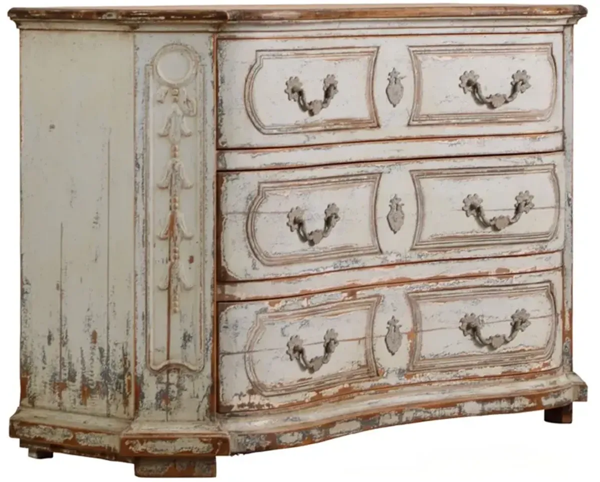Arlo French Country Distressed Cream Reclaimed Pine Wood Dresser