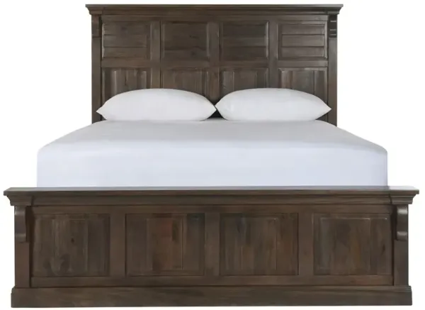 Melany French Country Cocoa Brown Mango Wooden Bed - King