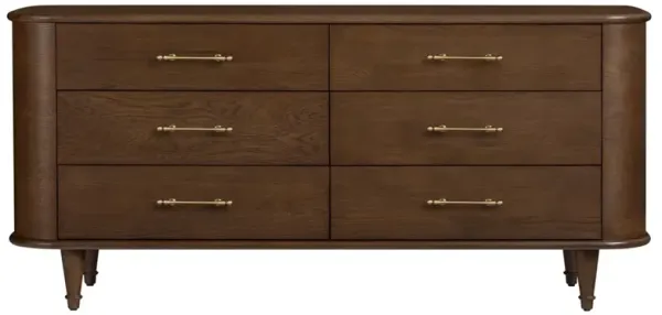 Oskar Modern Classic Brown Oak Double Dresser