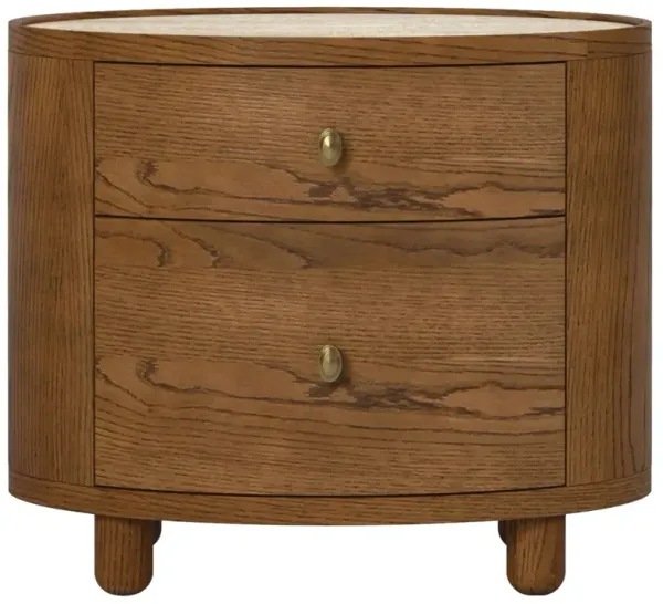 Laguna Modern Classic Dark Brown Oak Oval End Table