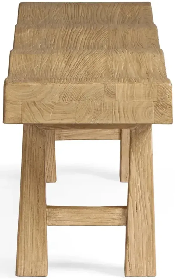 Kellan Modern Classic Brown Reclaimed Elm Wood Entryway Bench