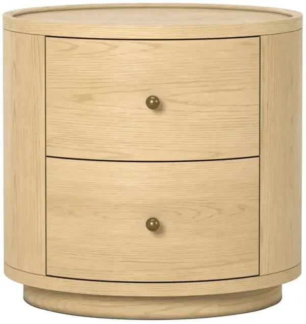 Newport Modern Classic Light Brown Oak Round End Table