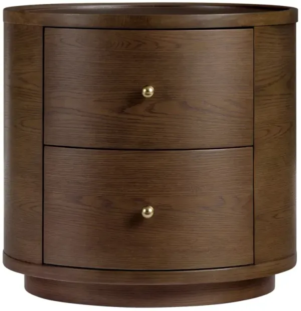Newport Modern Classic Dark Brown Oak Round End Table