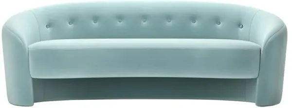 Button Modern Classic Light Blue Velvet Performance Tufted Sofa - 84"