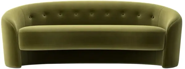 Button Modern Classic Green Velvet Performance Tufted Sofa - 84"