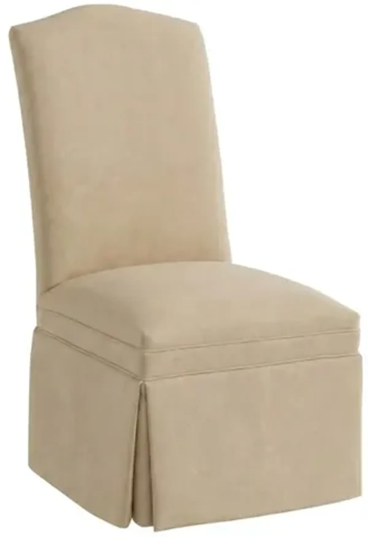 Temi Champagne Performance Velvet Skirted Side Chair