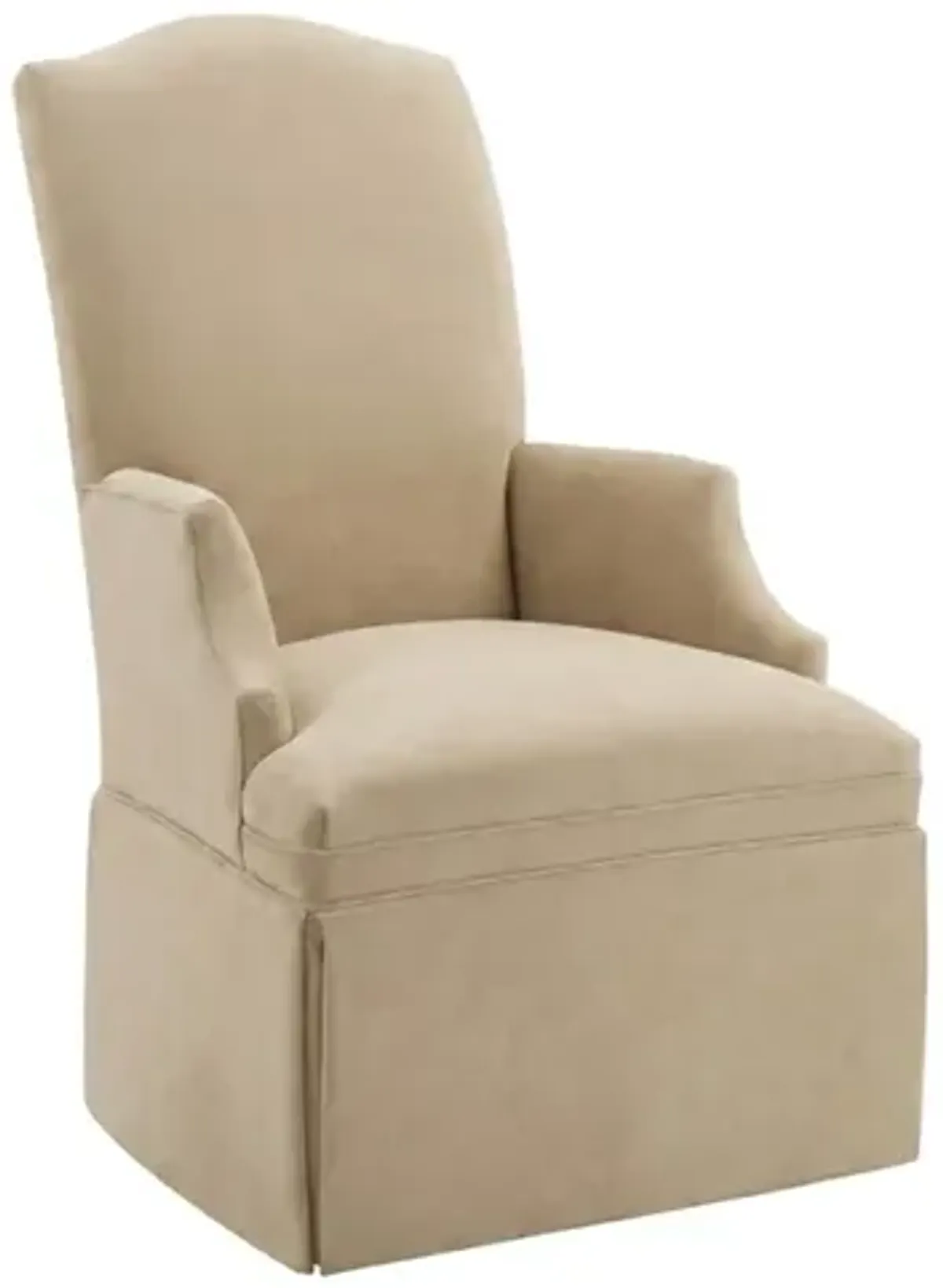 Temi Champagne Performance Velvet Skirted Arm Chair