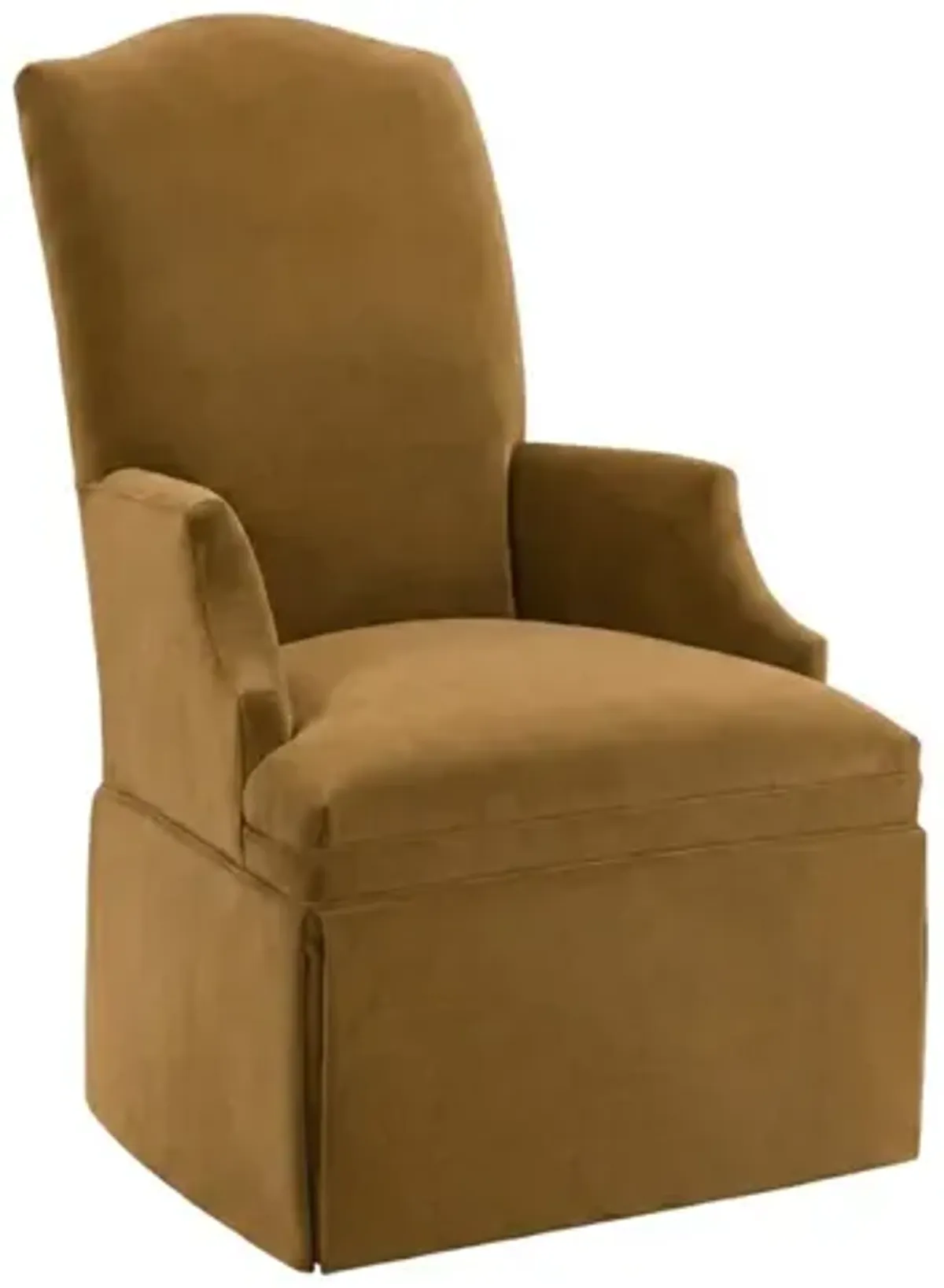 Temi Turmeric Performance Velvet Skirted Arm Chair