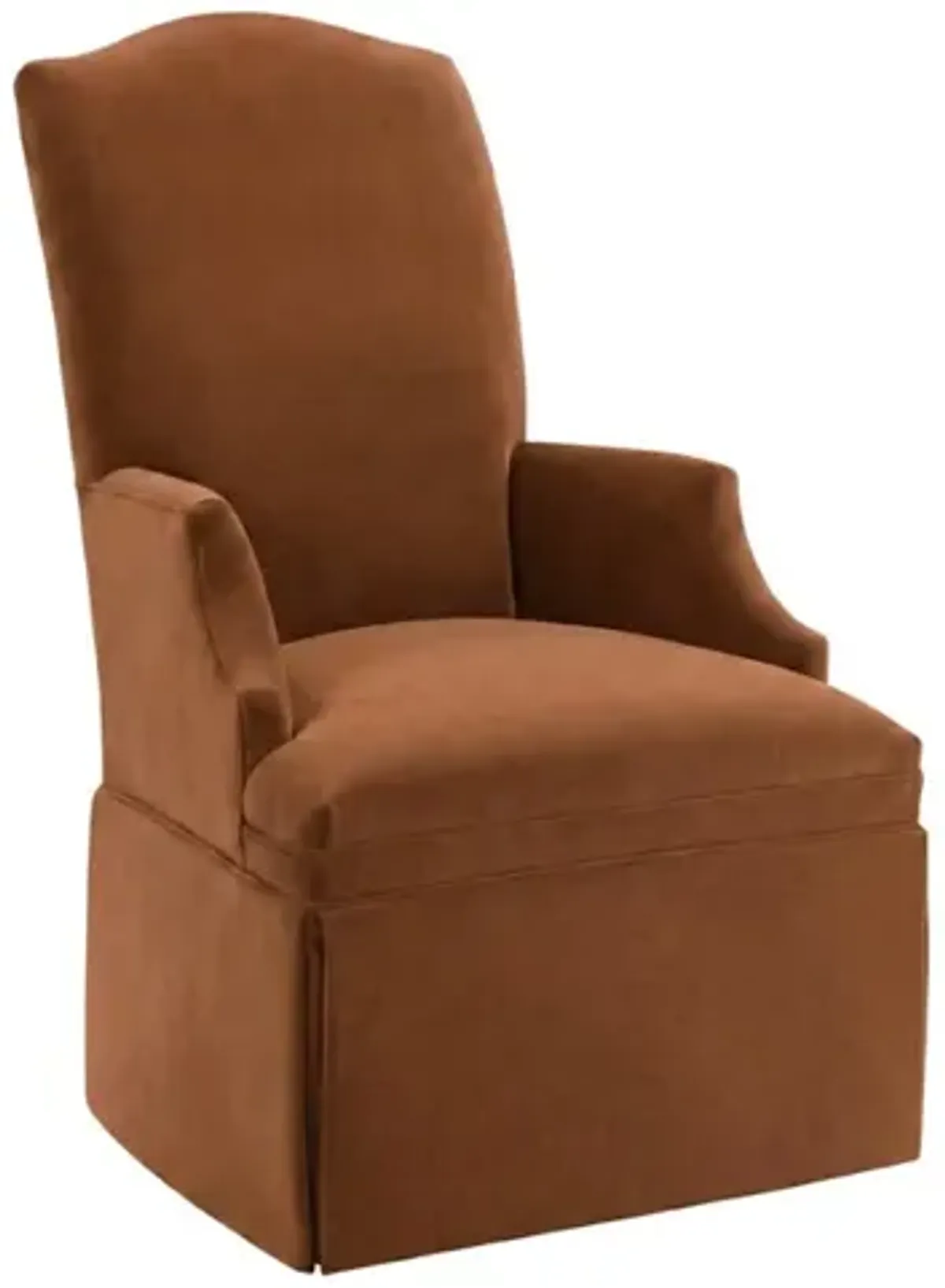Temi Spice Performance Velvet Skirted Arm Chair