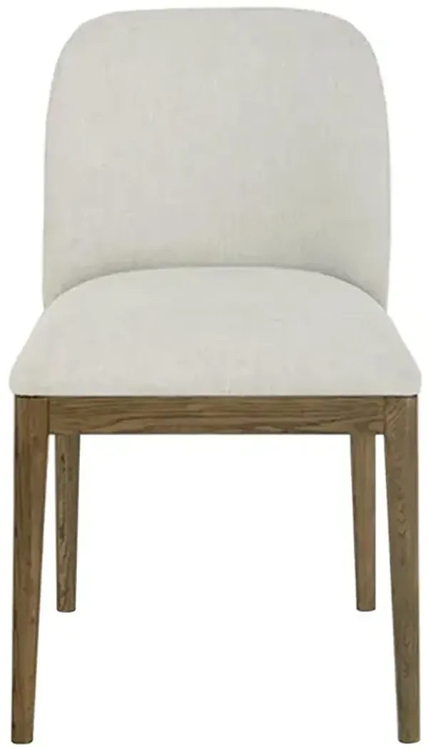 Clia Modern Classic Cream Performance Brown Oak Dining Chair