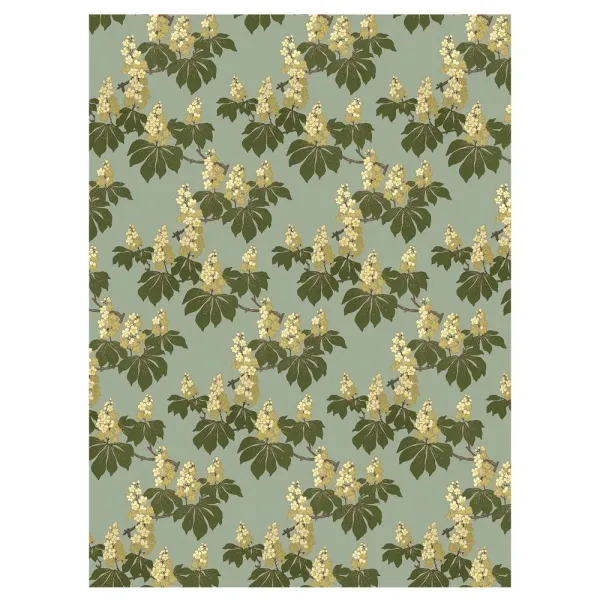 Marronnier French Country Green Floral Non Woven Wallpaper - Sample
