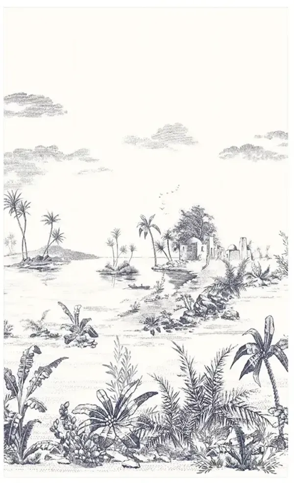 Vues d'Orient Modern Classic Blue Landscape Wallpaper - Panel B