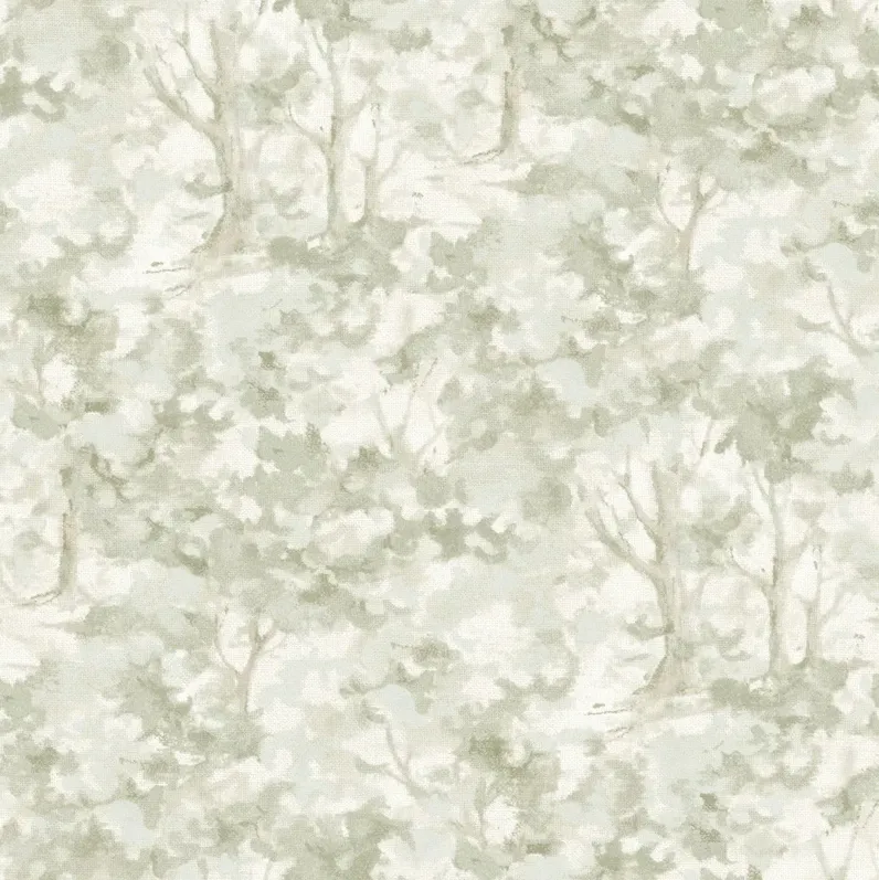 Rosewood Traditional Sage Green Forest Wallpaper - Sample