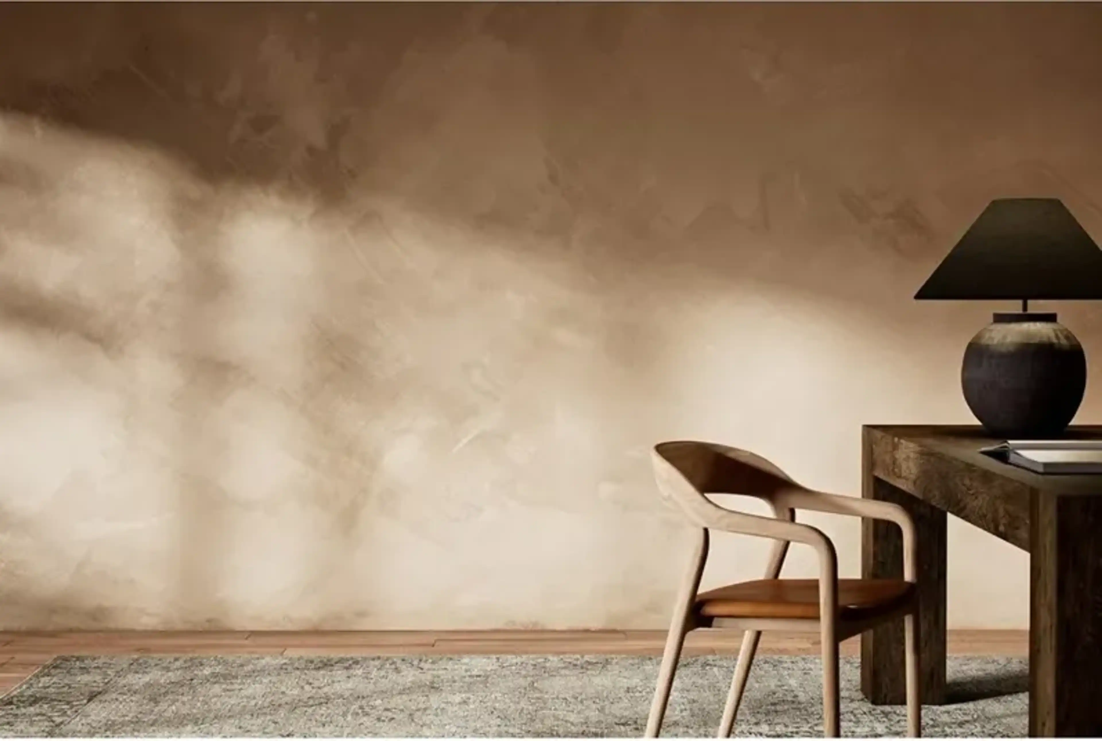 Brenton Modern Classic Beige Limewash Wallpaper Mural 208 X132 Kathy ...