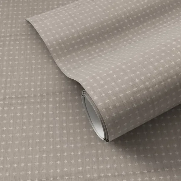 Lark Modern Classic Grey Swiss Cross Wallpaper