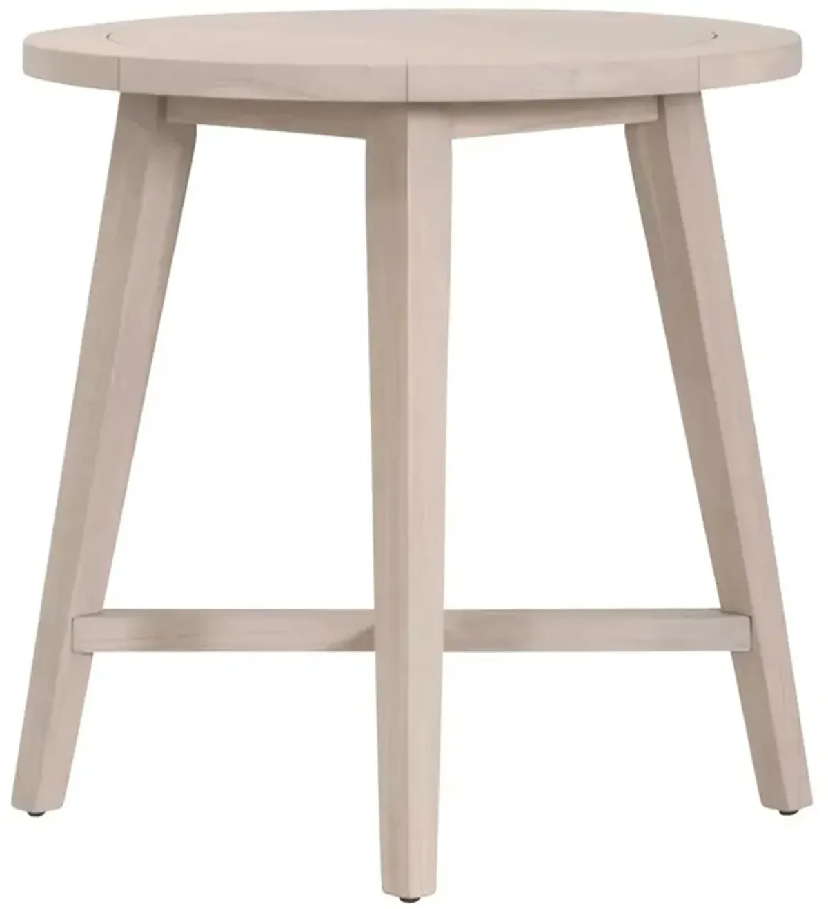 Nadia Coastal Beach Washed Teak Round Outdoor Counter Table - 36"