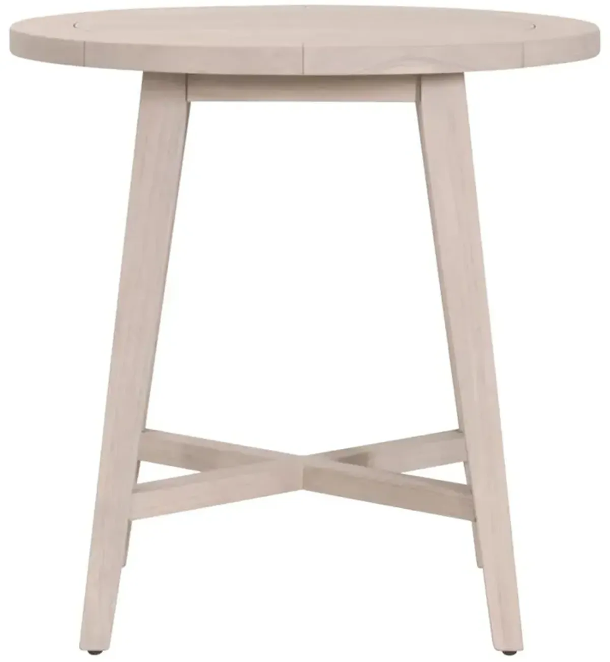 Nadia Coastal Beach Washed Teak Round Outdoor Counter Table - 36"