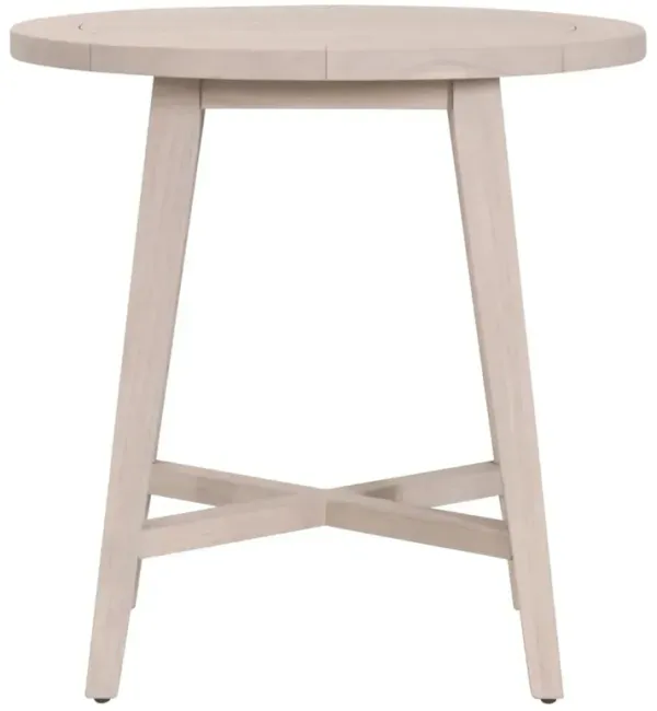 Nadia Coastal Beach Washed Teak Round Outdoor Counter Table - 36"