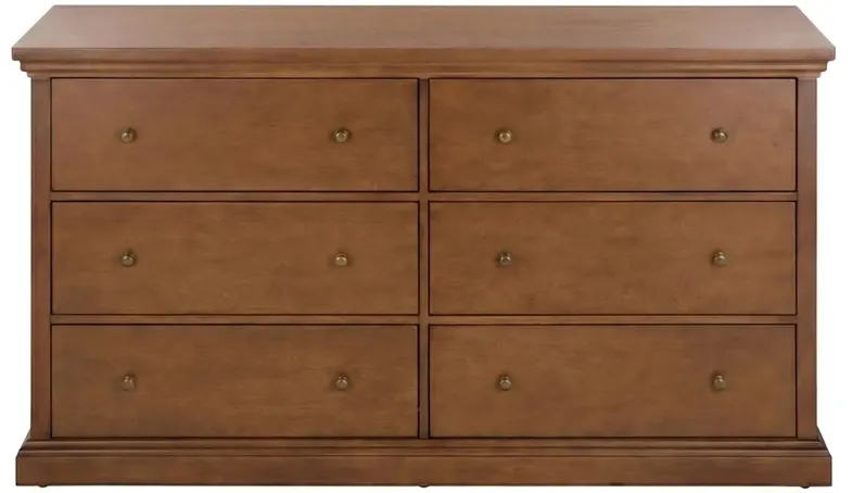 Lyra Modern Classic Dark Brown Wood Double Dresser